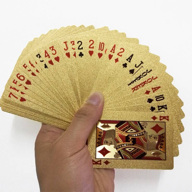 Myxl 54 Stks Originele Waterdichte Luxe 24 K Bladgoud Plated Poker Premium Matte Plastic Board Games Speelkaarten Voorcollection myxl kopen in de aanbieding Myxl 54 Stks Originele Waterdichte Luxe 24 K Bladgoud Plated Poker Premium Matte Plastic Board Games Speelkaarten Voorcollection myxl kopen in de aanbieding