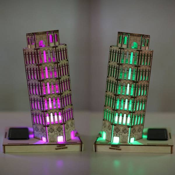 erger maken schommel vereist 3D Puzzel Toren van Pisa Hout Solar LED