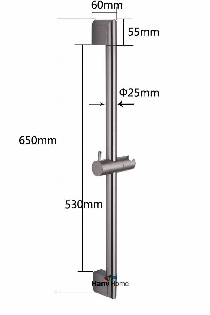 Myxl Rvs Abs Geborsteld Nikkelontwerp Schuifbalk Douche Bar Douchekop Houder Badkamer myxl kopen in de aanbieding