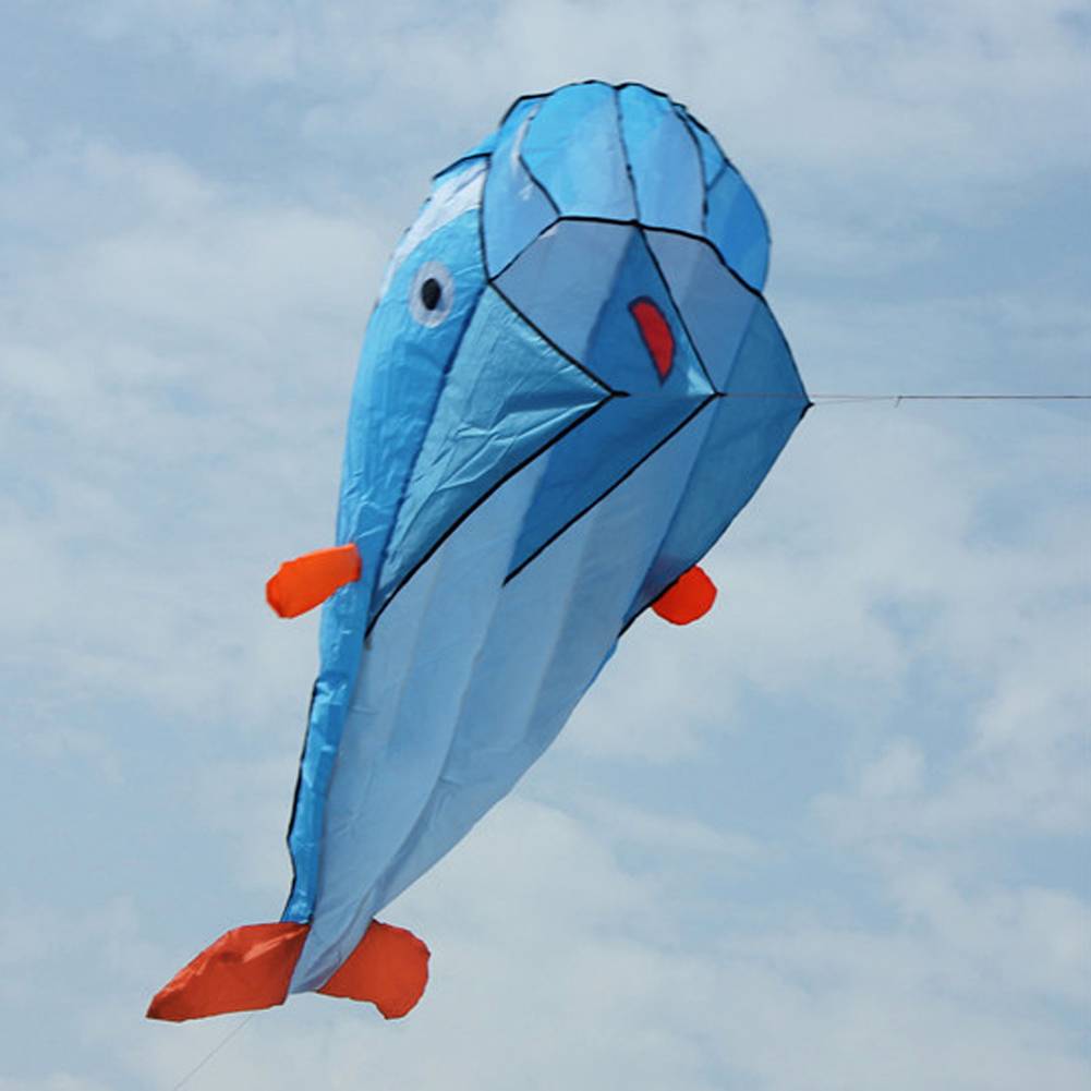 200x73 cm Enorme Parafoil Dolphin Kite met Vliegende Gereedschap Outdoor Fun vierkante Strand Vliegende Speelgoed Leuke Grote Dolfijn Vlieger makkelijk