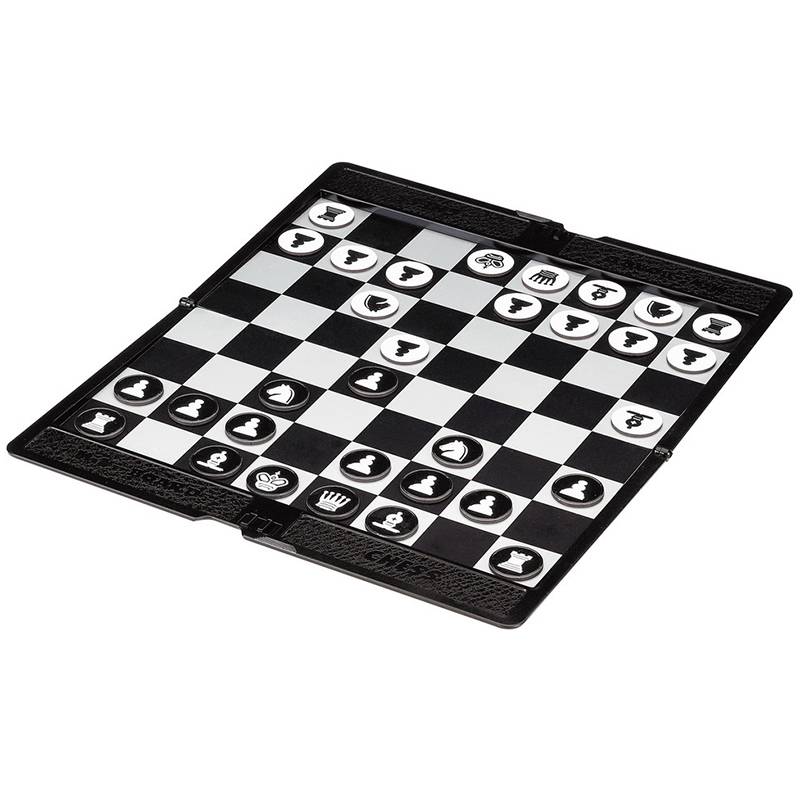 Pocket Mini Schaakspel Board Magnetische Draagbare Checkers Set Reiziger Vliegtuig Familie Spel P5