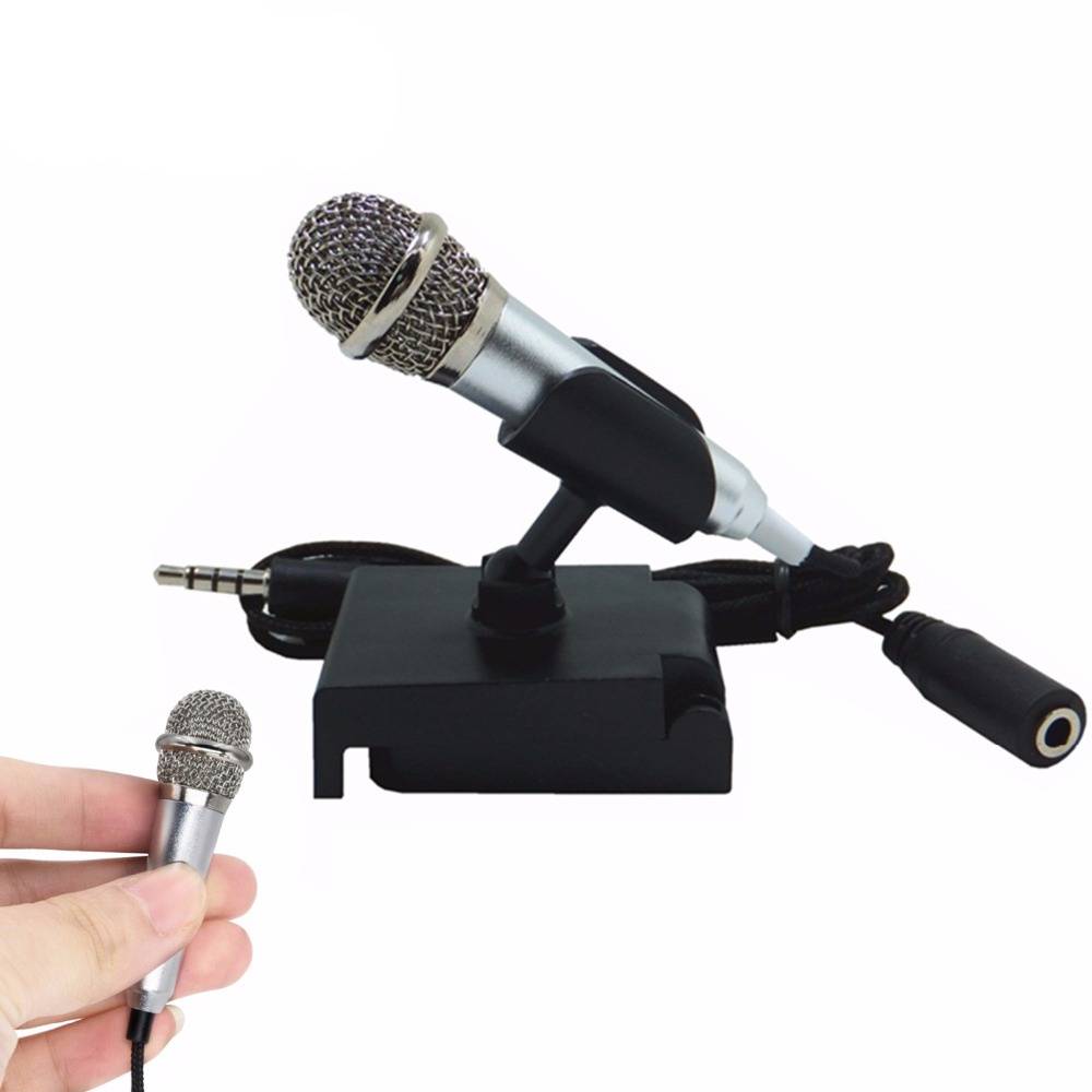 Draagbare Mini smart microfoon, Stereo voor mobiele telefoon PC Chatten Zingen Karaoke 3.5mm set