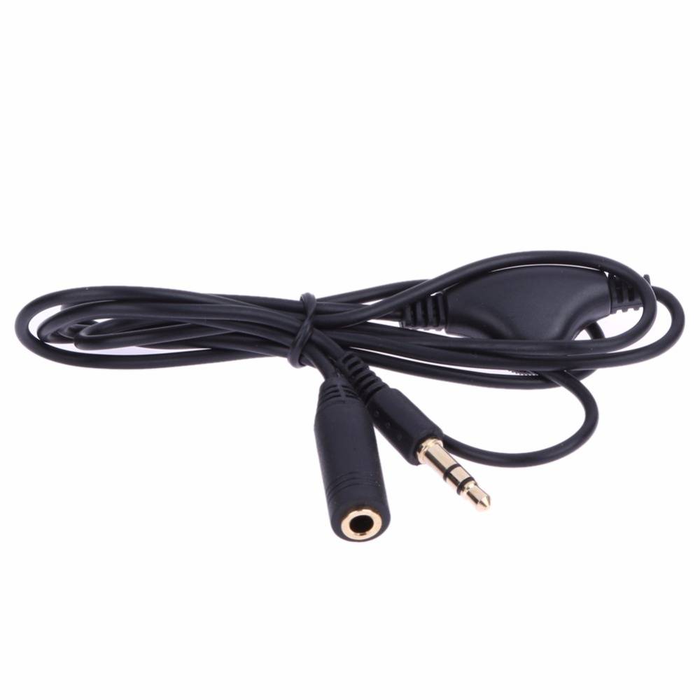 3.5mm Hoofdtelefoon Verlengsnoer Oortelefoon in Line Volumeregeling Cable Man F 3.5mm Stereo Audio Adapter
