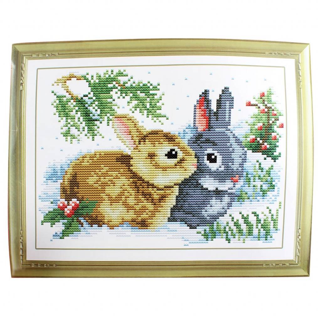 Myxl Konijn Gras Patroon Gestempeld Kruissteek Geteld Kit Voor Dame Vrouw myxl kopen in de aanbieding