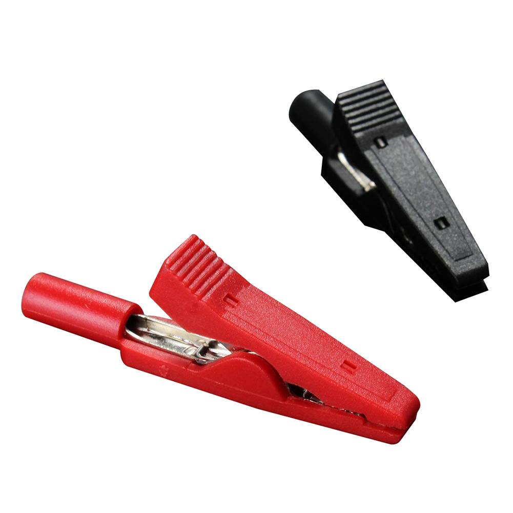Myxl 2X Geisoleerde Alligator Clip Connector Clamp Testen Probe Rood Zwart myxl kopen in de aanbieding