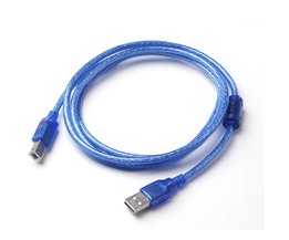 ULT-Beste USB 2.0 AM BM Print Kabel 1.5 M Koper Transparant BlauwUSB Cabo Koord voor Printer Scanner