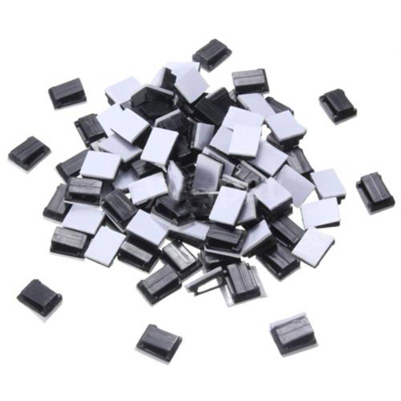 Myxl 100 Stks Zwart Plastic Draad Tie Rechthoek Kabel Mount Clip Clamp Zelfklevende myxl kopen in de aanbieding