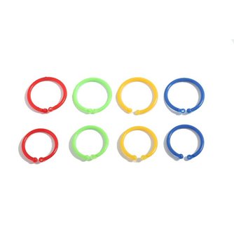 50 stks/doos 33mm Kleurrijke Plastic Boek Cirkel Ring Opening Card Ring losse Blad Binding Coil Papier Kaarten Fotoalbum Menu Boek DIY