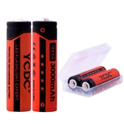 YCDC 2 Stks/partij 3.7 V 18650 Oplaadbare Ion Batterij 3000 mAh voor Led Zaklamp Zaklamp Speelgoed Camera Bateria + gratis batterij box