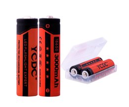YCDC 2 Stks/partij 3.7 V 18650 Oplaadbare Ion Batterij 3000 mAh voor Led Zaklamp Zaklamp Speelgoed Camera Bateria + gratis batterij box
