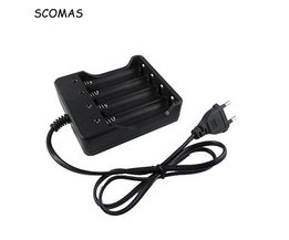 SCOMAS Universele EU Plug 4 STKS 18650 Oplaadbare 3.7 V Batterijen Charger Snelle Ion 18650 Batterij Opladen Smart Lader Apparaten