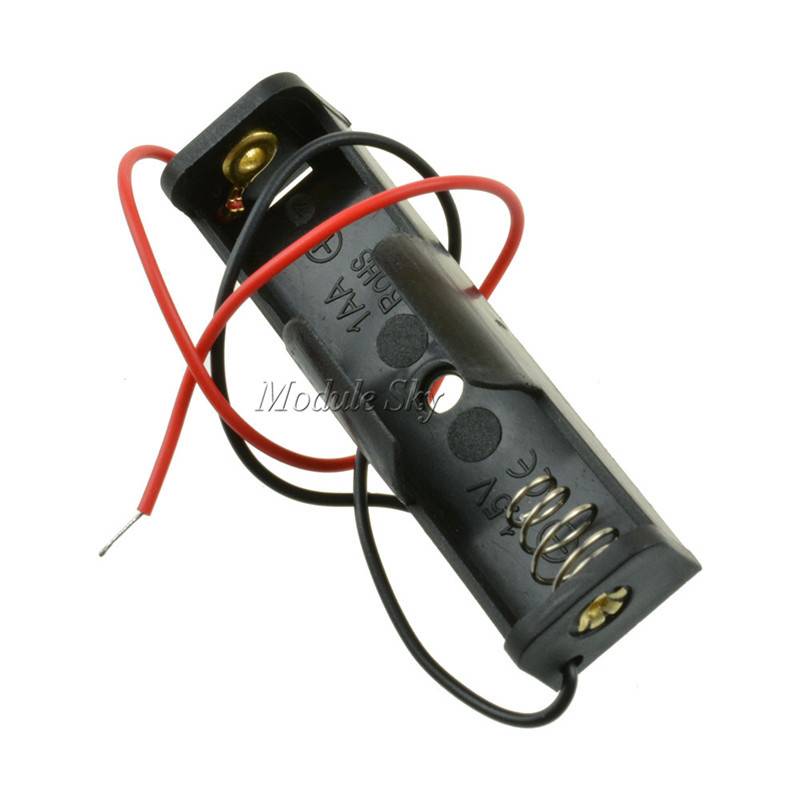 Myxl 5 Stks 1 X Aa Batterij 37 V Clip Holder Box Case Black Met Draad Lood myxl kopen in de aanbieding