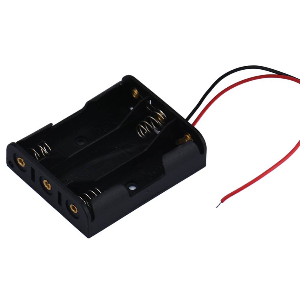 Myxl Mosunx Batterij Box Houder Voor 3 X Aa Zwart Met Draad Leads Plastic Storage Case myxl kopen in de aanbieding