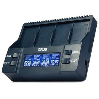 Opus BT-C900 Intelligente Digitale 4 Slots LCD Multifunctionele 9 V Li Charger EU US Adapter voor 26650 18650 18500