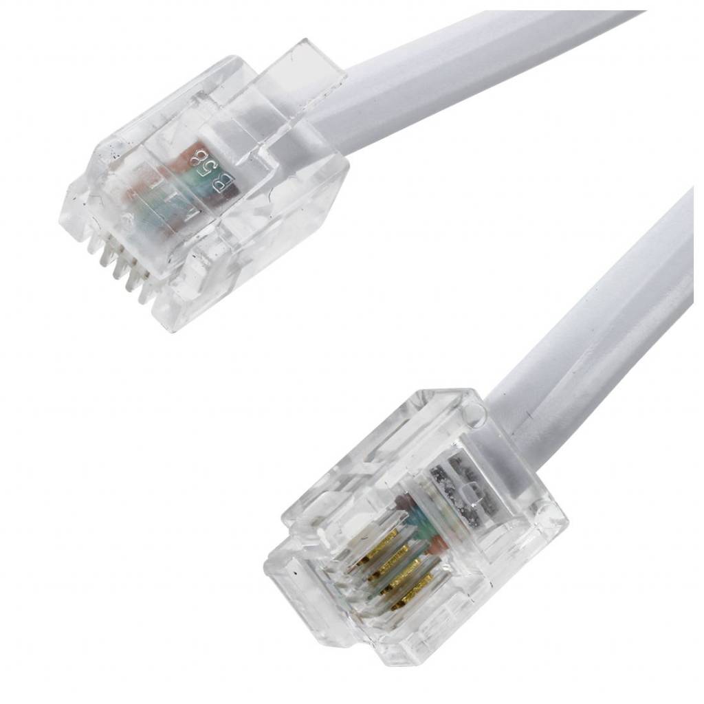 Myxl Wit Rj11 6P4C Modulaire Telefoon Extenstion Lood Kabel 6 M 20Ft myxl kopen in de aanbieding