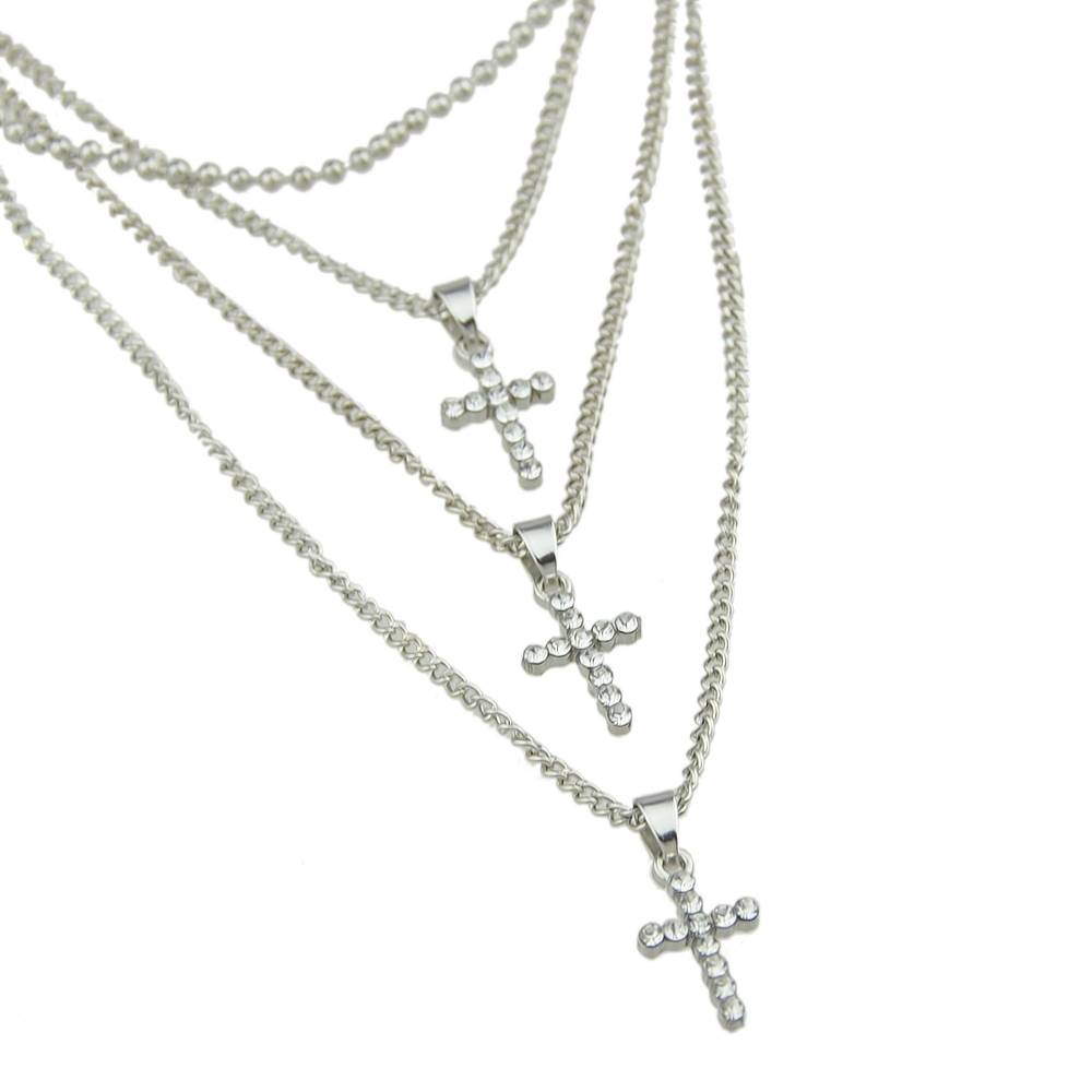 Myxl Fanhuakomende Trendy Stijl Goud Kleur Zilver Multi Layer Link Ketting Met Kruis Patroon Hanger Voor Vrouwen myxl kopen in de aanbieding Myxl Fanhuakomende Trendy Stijl Goud Kleur Zilver Multi Layer Link Ketting Met Kruis Patroon Hanger Voor Vrouwen myxl kopen in de aanbieding