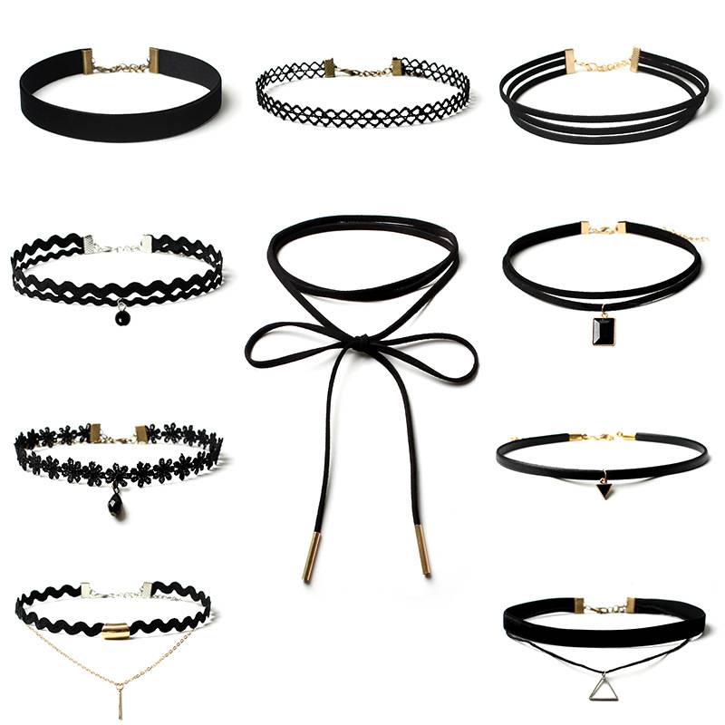 Myxl 10 Stkssetgothic Tattoo Lederen Choker Kettingen Set Voor Vrouwen Hollow Zwart Kant Fluwelen Ketting Sieraden Collier myxl kopen in de aanbieding Myxl 10 Stkssetgothic Tattoo Lederen Choker Kettingen Set Voor Vrouwen Hollow Zwart Kant Fluwelen Ketting Sieraden Collier myxl kopen in de aanbieding