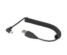 40 CM USB 2.0 Man MINI USB 2.0 Mannelijke 90 Graden Hoek Intrekbare Oplaadkabel