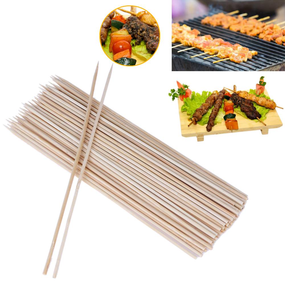 Myxl 100 Stks 20 Cm25 Cm Houten Barbecue Spiesjes Outdoor Picknick Familie Party Lange Bbq Stokken Grill Kabob Koken Gereedschap myxl kopen in de aanbieding