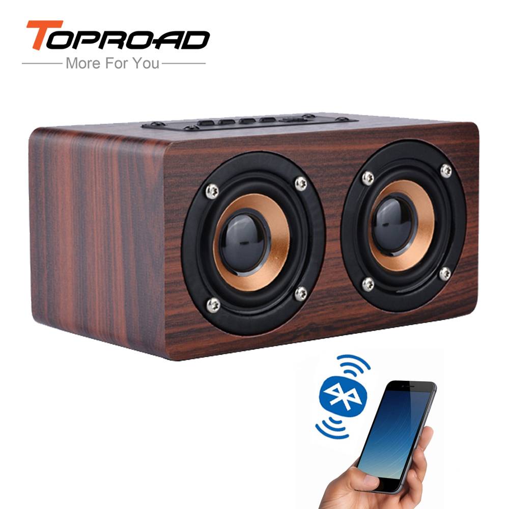 Myxl Toproad Houten Draadloze Bluetooth Speaker Draagbare Hifi Shock Bass Altavoz Tf Caixa De Som Soundbar Voor Iphone Sumsung Xiaomi myxl kopen in de aanbieding