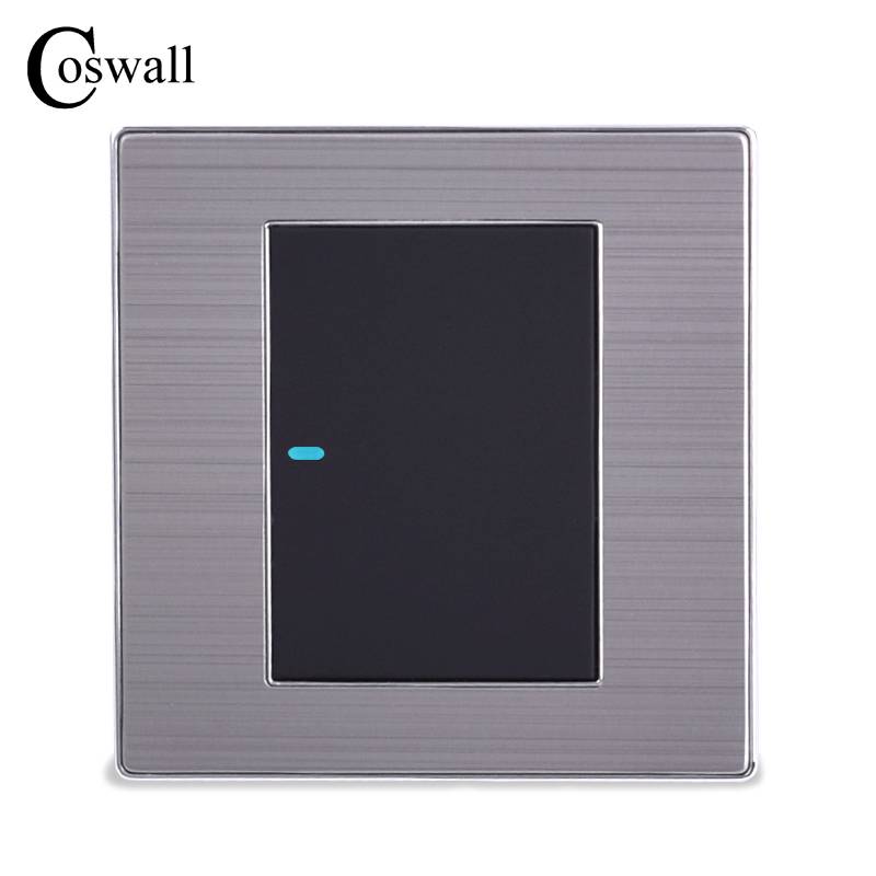 Myxl Coswall 1 Gang 1 Manier Luxe Led Licht Schakelaar Drukknop Wandschakelaar Interruptor Geborsteld Zilver Panel 10A Ac 110 250 myxl kopen in de aanbieding Myxl Coswall 1 Gang 1 Manier Luxe Led Licht Schakelaar Drukknop Wandschakelaar Interruptor Geborsteld Zilver Panel 10A Ac 110 250 myxl kopen in de aanbieding