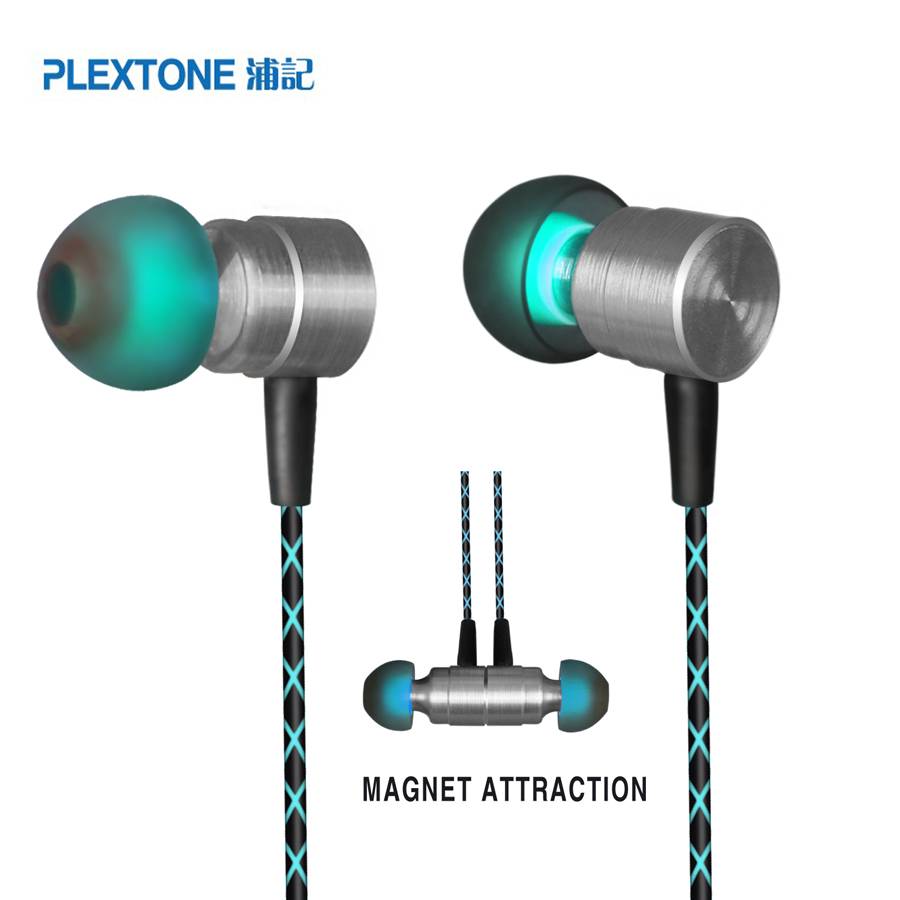 Myxl Plextone X41M Magnetische Oortelefoon Bass Fone De Ouvido Headsets Met Mic Voor Iphone Ipad Samsung Sony Huawei Xiaomi Letv Htc Mp3 myxl kopen in de aanbieding