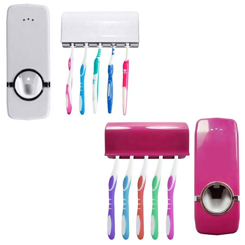 Myxl Badkamer Accessoires Wandmontage Automatische Tandpasta Dispenser Met 5 Tandenborstelhouder Home Decor Salle De Bain myxl kopen in de aanbieding Myxl Badkamer Accessoires Wandmontage Automatische Tandpasta Dispenser Met 5 Tandenborstelhouder Home Decor Salle De Bain myxl kopen in de aanbieding