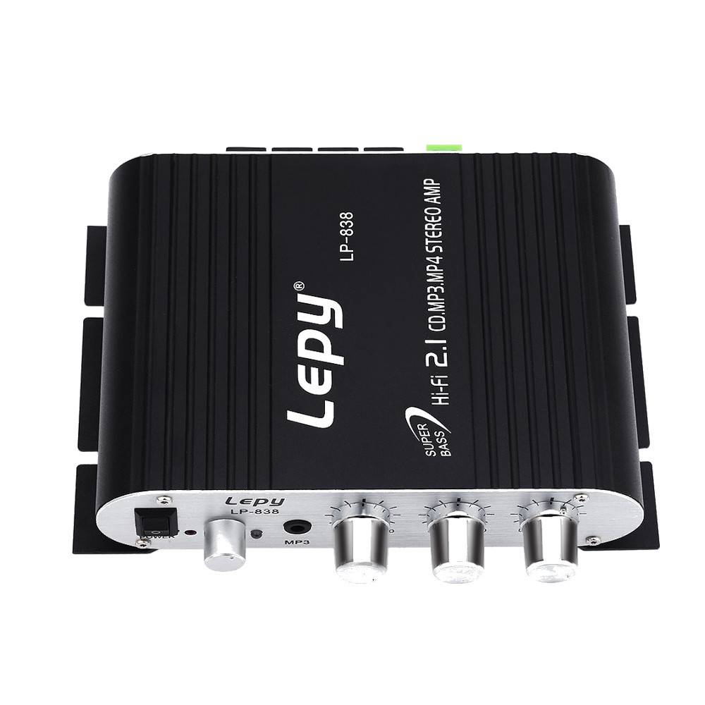 Lepy LP-838 Mini Stereo-Versterker Booster DVD Auto Auto Motorfiets Audio Stereo Bass Geen Stekker Speaker Versterker