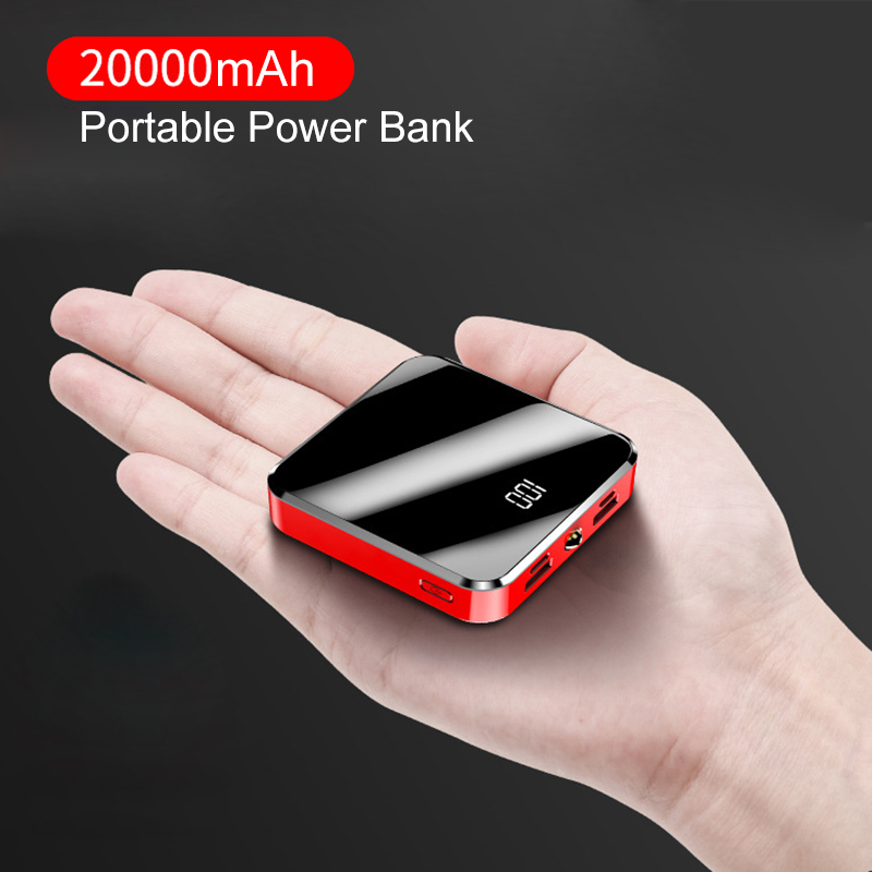 20000 mAh Draagbare Oplader Power mAh PowerBank Mirror Screen Externe Batterij Slimme Mobiele Telefoon