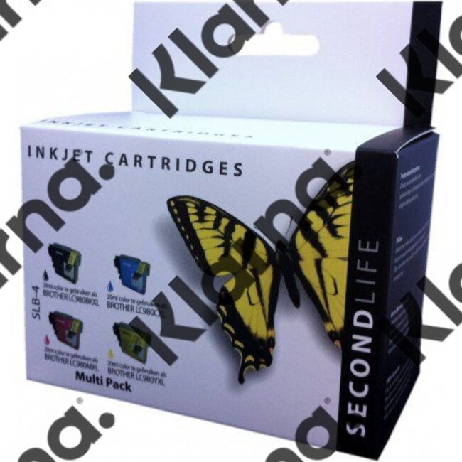 SecondLife Cartridge Second Life Multipack Brother 980 BK, C, M en Y