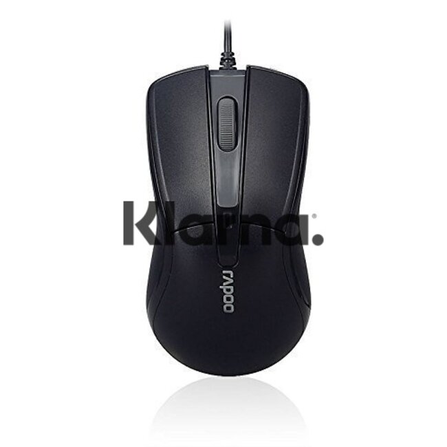 Rapoo Wired 1000 dpi optical mouse - 3 buttons - black