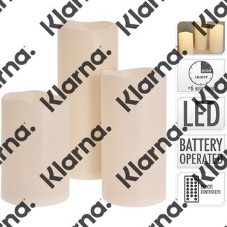 LED kaarsen - geschikt voor buiten - met timer - set van 3
