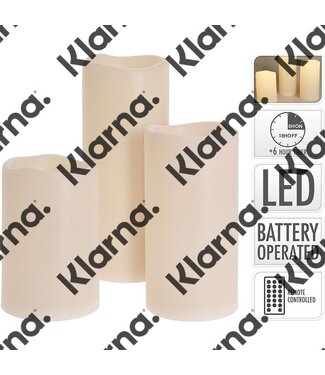LED kaarsen - geschikt voor buiten - met timer - set van 3