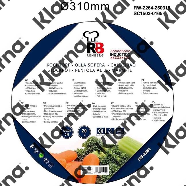 Renberg RVS Soeppan XXL 20 liter