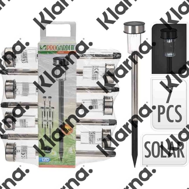 ProGarden Set van 7 RVS solarlampen