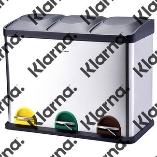Protenrop RVS pedaalemmer met 3 compartimenten (45 l)