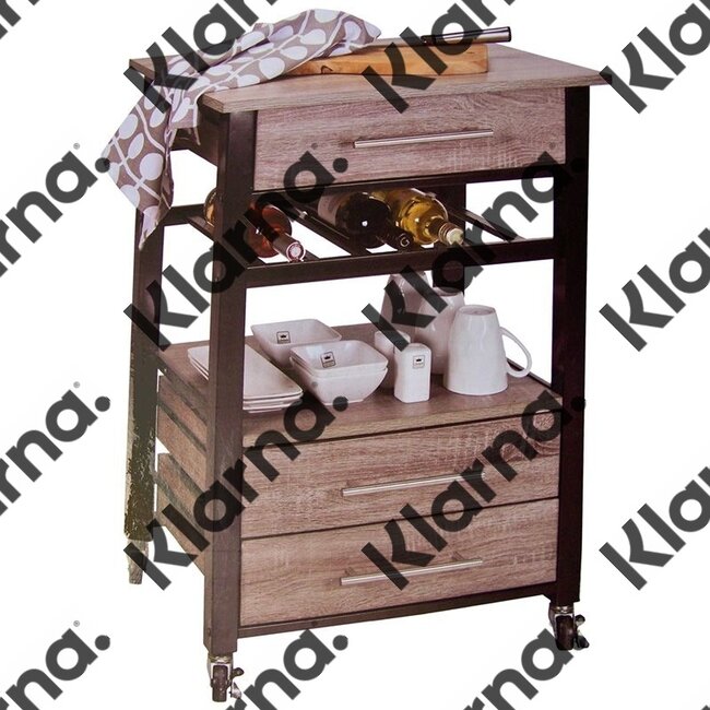 Excellent Houseware. Luxe Keukentrolley - metaal en hout