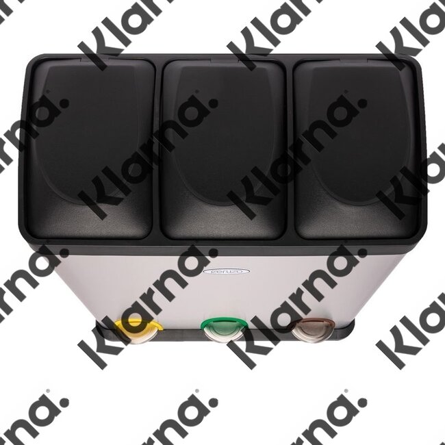 Ceruzo Prullenbak afvalscheiding met 3 vakken - 3x15L - RVS