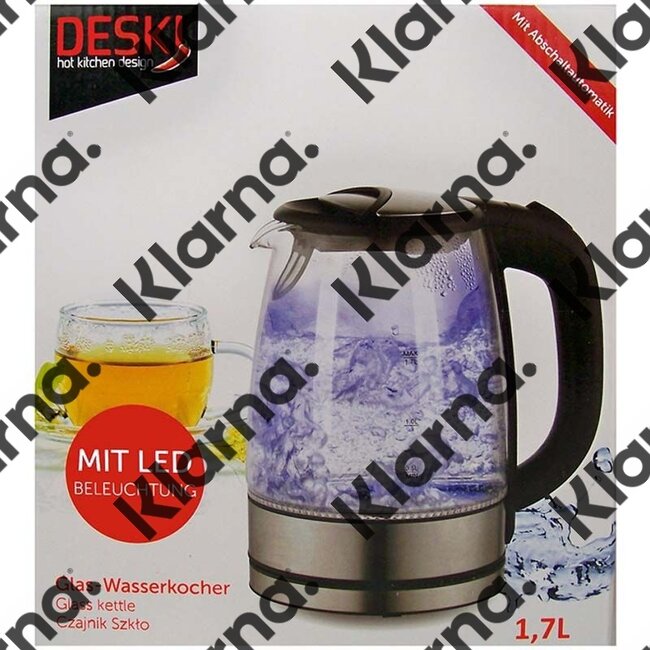 Deski Glazen Waterkoker 1.7L met LED verlichting