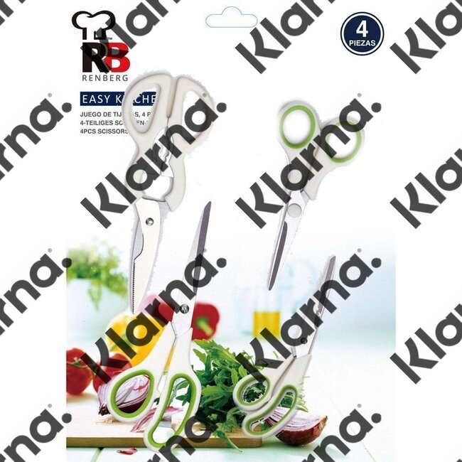 Renberg Roestvrijstalen scharenset (4 delig)