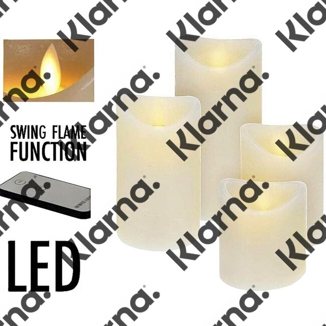 Wax LED Kaarsen met afstandsbediening - Set van 4