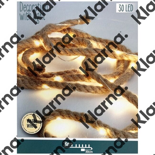 Ceruzo Jute touw met ledverlichting - 3 meter
