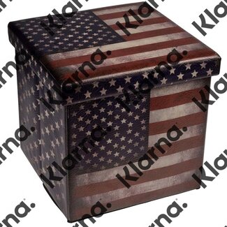 Opvouwbare poef USA 38x38x38cm