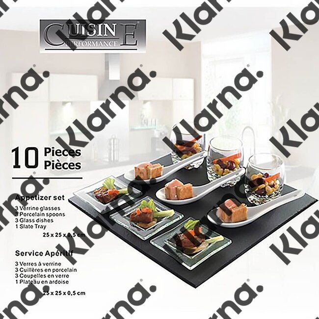 Cuisine Performance Aperitief-, tapasset leisteen (10 delig)