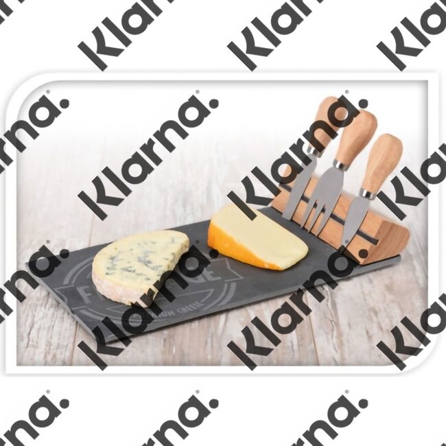 Excellent Houseware. Kaasplankje met kaasmessen - leisteen