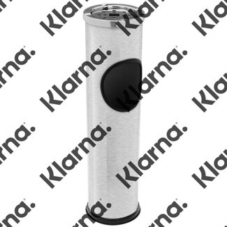 Afvalbak met asbak - RVS