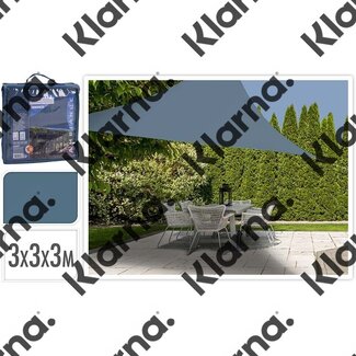 Ambiance Schaduwdoek driehoek 3x3x3m - blauw