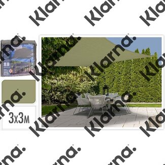 Ambiance Schaduwdoek vierkant 3 x 3 meter - olijfgroen