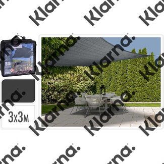 Ambiance Schaduwdoek vierkant 3 x 3 meter - donkergrijs