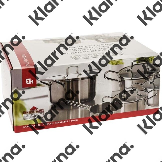 Excellent Houseware. Pannenset Platinum RVS - 4-delig